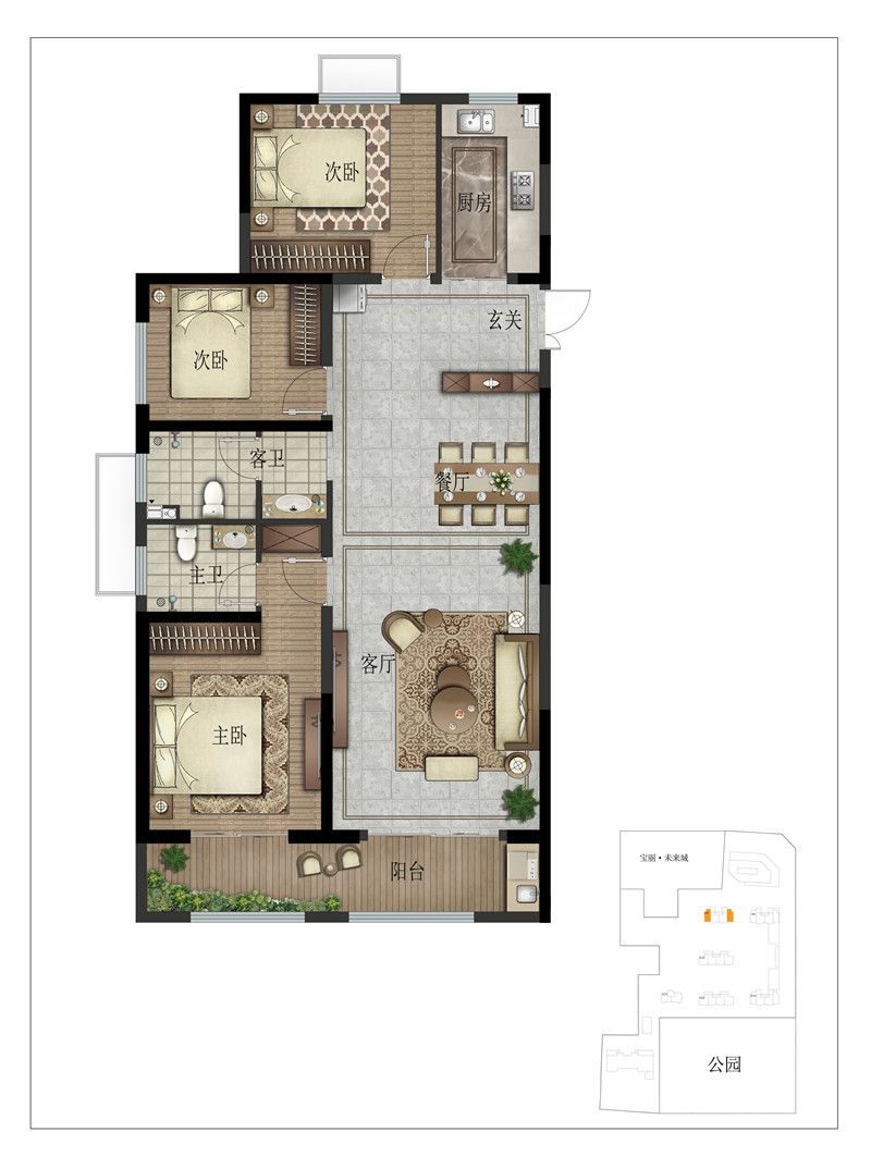 未來(lái)城·中央公園 A3戶型圖