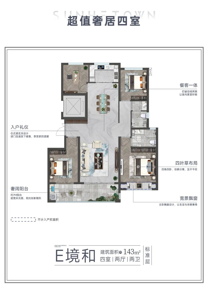 華業(yè)建投上和郡143㎡戶型圖