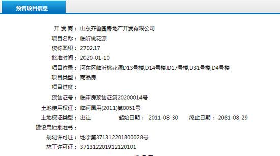 1月上旬臨沂共20項目獲預售證 共批準42棟樓