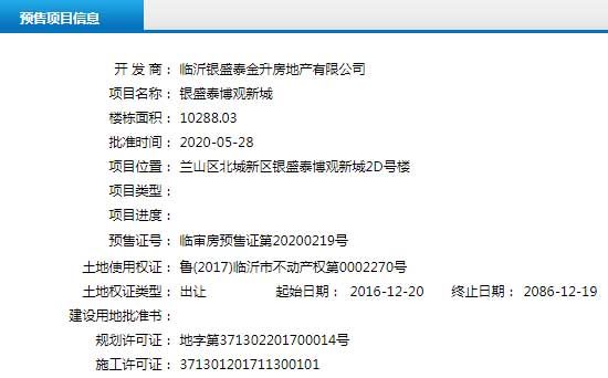 5月下旬臨沂共24項目獲預售證 共批準56棟樓