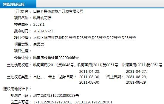 9月下旬臨沂共38項目獲預售證 共批準123棟樓