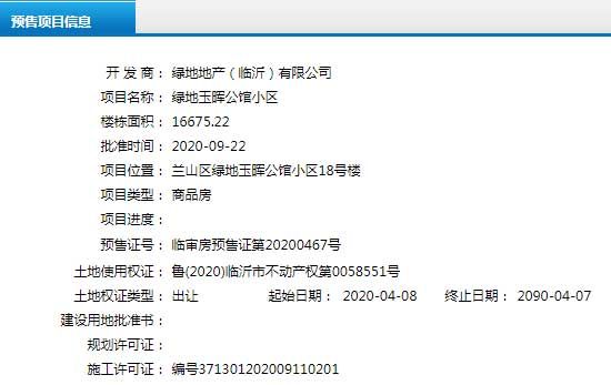 9月下旬臨沂共38項目獲預售證 共批準123棟樓