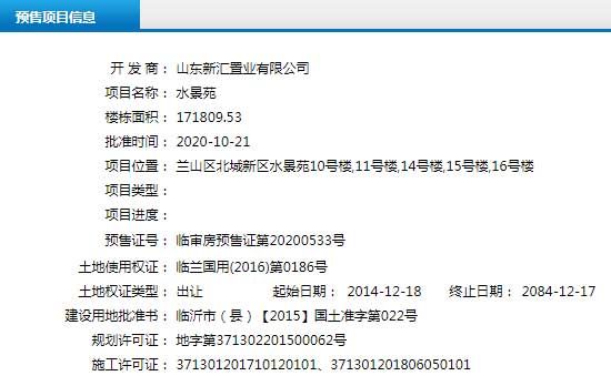 10月下旬臨沂共30項目獲預(yù)售證 共批準(zhǔn)85棟樓